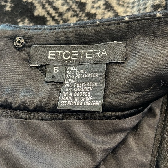 NEW Etcetera | Center Pleated Wool Scandi Skirt | Black and White | Size 6 - Picture 7 of 9